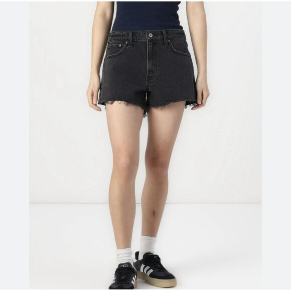 abercrombie and fitch the cutoff short high rise Black Size 28 EUC - Picture 1 of 6